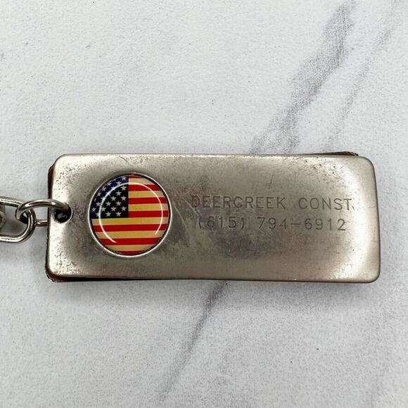 Deercreek Construction God Bless America Metal Keychain Keyring - Picture 8 of 8